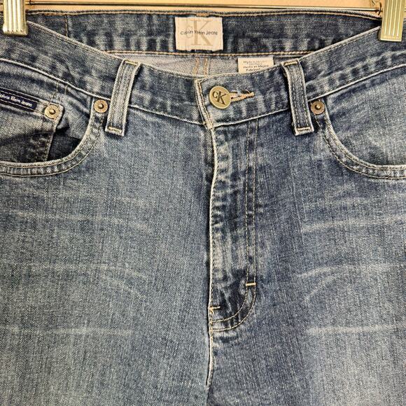 Calvin Klein VTG Classic Bootcut Blue Denim Jeans Stretch Medium Whisker Size 6 - Picture 4 of 6